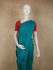 Peacock Teal Blue Birds Motif Woven Design Pure Kanchipuram Silk Saree