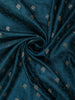 Peacock Teal Blue Butta Zari Woven Design Pure Satin Saree with Scalloped Border