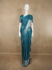 Peacock Teal Blue Checked Zari Woven Design Pure Kanchipuram Silk Saree with  Zari Border
