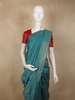 Peacock Teal Blue Floral Butta Thread Embroidered Design Tussar Saree with Peacock Border