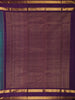 Peacock Teal Blue Striped Zari Woven Design Pure Kanchipuram Silk Saree with Double Zari Border
