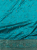 Peacock Teal Blue Floral Zari Woven Design Banarasi Silk Designer Saree with Designer Border