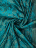 Peacock Teal Blue Floral Zari Woven Design Banarasi Silk Designer Saree with Designer Border