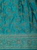 Peacock Teal Blue Floral Zari Woven Design Banarasi Silk Designer Saree with Designer Border