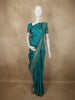 Peacock Teal Blue Floral Zari Woven Design Banarasi Silk Designer Saree with Designer Border