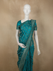 Peacock Teal Blue Floral Zari Woven Design Banarasi Silk Designer Saree with Designer Border