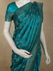 Peacock Teal Blue Floral Zari Woven Design Banarasi Silk Designer Saree with Designer Border