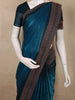 Peacock Teal Blue Stone Embellished Design Organza Designer Saree