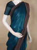 Peacock Teal Blue Stone Embellished Design Organza Designer Saree