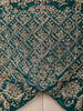 Peacock Teal Green Floral Zari Embroidered Design Crepe Palazzo Suit with Over Coat