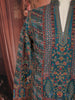 Peacock Teal Royal Procession and Geometric Embroidered Design Tissue Silk Men's Kurta Pyjama