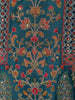 Peacock Teal Royal Procession and Geometric Embroidered Design Tissue Silk Men's Kurta Pyjama