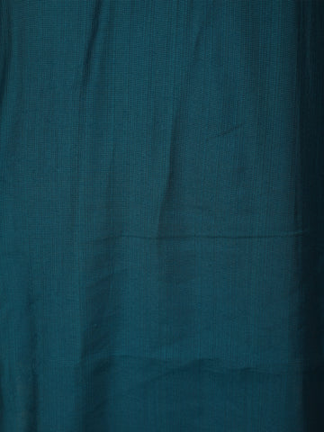 Peacock Blue Floral Design Cotton Kurti - Diadem