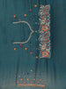 Peacock Blue Floral Embellished Chiffon Saree - Diadem