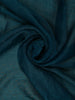 Peacock Blue Floral Embellished Chiffon Saree - Diadem