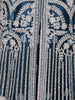 Peacock Blue Floral Embroidery Net Bridesmaid Gown - Diadem
