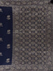 Peacock Blue Floral Woven Banarasi Silk Saree - Diadem