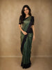 Peacock Blue Floral Zari Woven Design Pure Kanchipuram Silk Saree