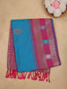 Peacock Blue Paisley Design Tissue Saree - Diadem