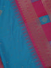 Peacock Blue Paisley Design Tissue Saree - Diadem