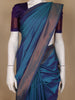 Peacock Blue & Purple Dual Tone Plain Semi Silk Saree with Copper Zari Border - Diadem