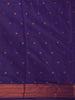 Peacock Blue & Purple Dual Tone Plain Semi Silk Saree with Copper Zari Border - Diadem