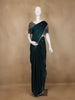 Peacock Blue Sequins Design Satin Saree - Diadem