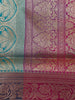 Peacock Blue Solid Woven Banarasi Silk Saree - Diadem