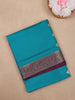 Peacock Blue Solid Woven Banarasi Silk Saree - Diadem