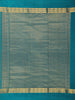 Peacock teal Blue Stripes Zari Woven Design Pure Kanchipuram Silk Saree with Zari Border