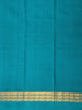 Peacock teal Blue Stripes Zari Woven Design Pure Kanchipuram Silk Saree with Zari Border