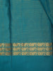 Peacock teal Blue Stripes Zari Woven Design Pure Kanchipuram Silk Saree with Zari Border
