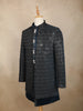 Peacocok Blue Sequins Embroidered Velvet Sherwani with Designer Brooch
