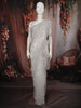 Pearl White Heavy Sequins and Beads Embroidered Design Net Party Wear Saree with Designer Border