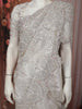 Pearl White Heavy Sequins and Beads Embroidered Design Net Party Wear Saree with Designer Border