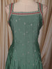 Pine Green Floral Zari Embroidered Design Silk Anarkali Salwar Suit with Contrast Dupatta