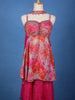 Grey And Pink Floral Printed Synthetic Sharara Set - Diadem