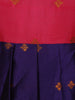 Pink And Navy Blue Woven Banarasi Silk Gown with Dupatta
