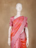 Pink And Orange Dual Tone Geometric Woven Design Pure Kanchipuram Silk Saree