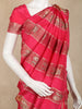 Pink Banarasi Saree with Stripes Design And Designer Border