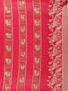 Pink Banarasi Saree with Stripes Design And Designer Border