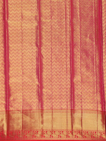 Pink Brocade Woven Pure Kanchipuram Tissue Silk Saree - Diadem