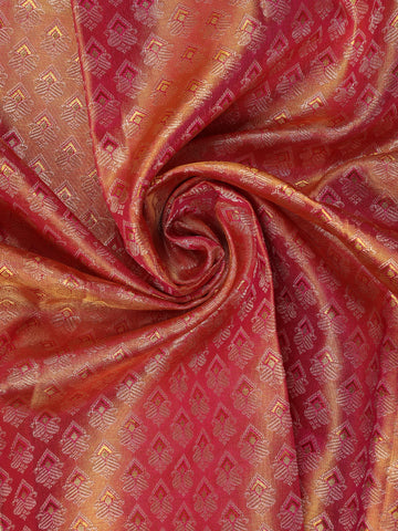 Pink Brocade Woven Pure Kanchipuram Tissue Silk Saree - Diadem