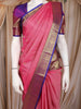 Pink Butta Woven Design Pure Kanchipuram Silk Saree with Contrast Woven Border