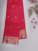 Pink Butta Woven Design Soft Silk Saree with Zari Border