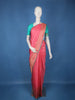 Pink Butta Woven Pure Kanchipuram Silk Saree With Contrast Teal Blue Blouse