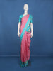 Pink Checked Design Woven Pure Kanchipuram Silk Saree With Contrast Border