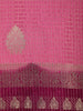 Pink Checked Mysore Silk Saree With Silver Zari Motifs And Maroon Border
