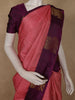 Pink Checked Woven Pure Kanchipuram Silk Saree