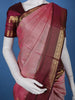 Pink Checked Woven Pure Kanchipuram Silk Saree - Diadem